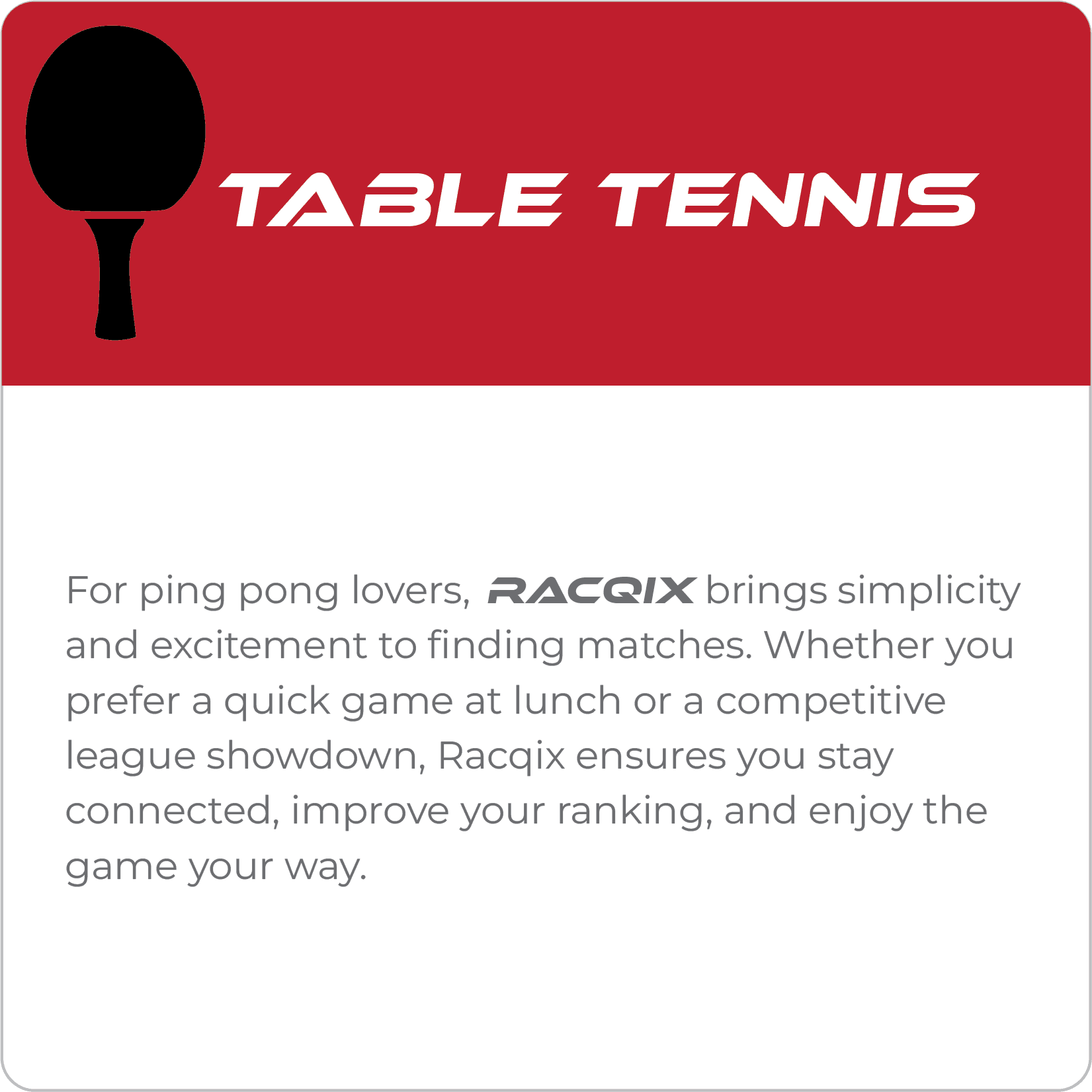 Description of Table Tennis